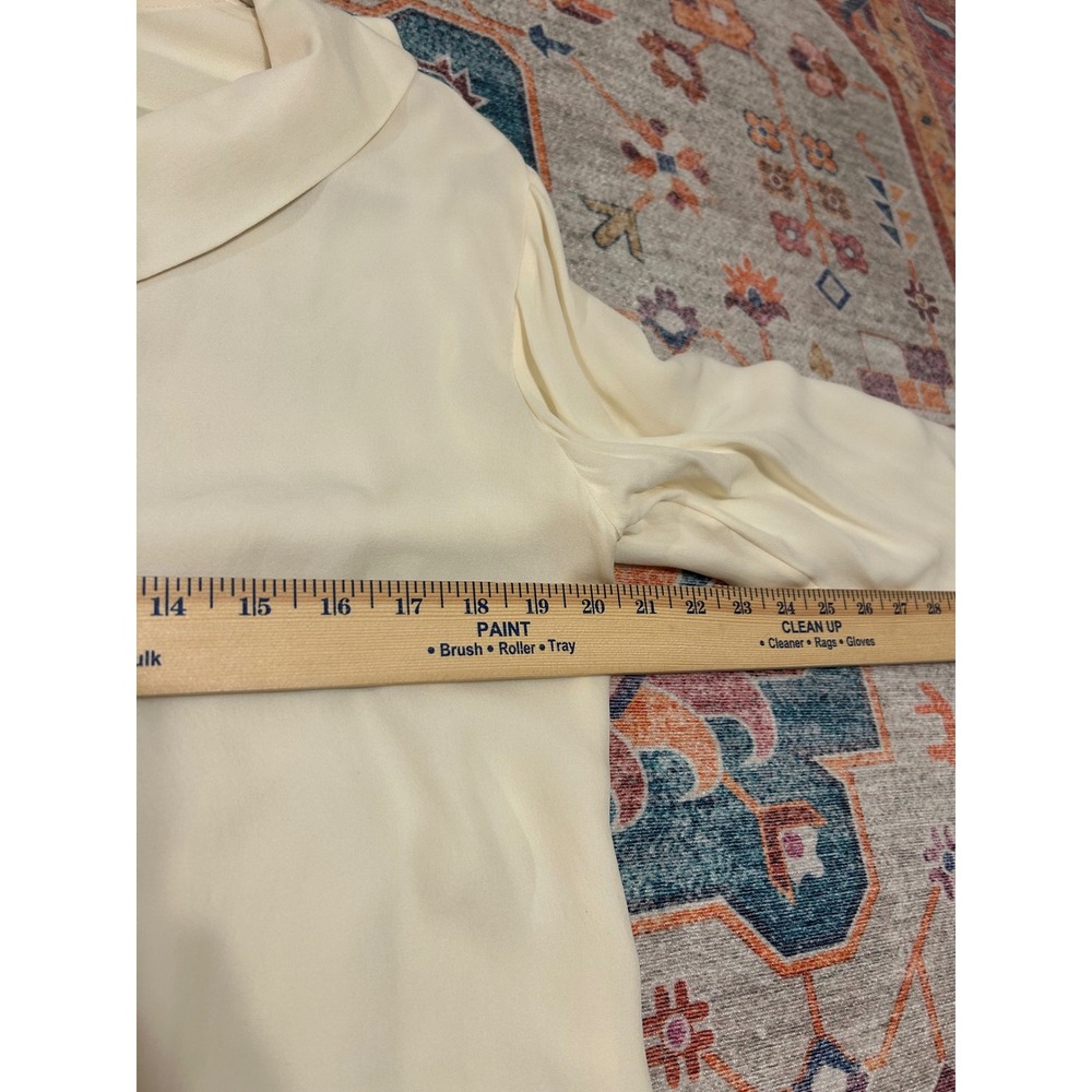 Vintage Laura Ashley Silk Carolyn Bessette cream ivory tie sailor longsleeve top - Picture 7 of 10